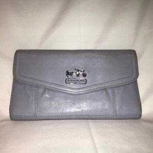 Coach Lavender-Grey Trifold Wallet